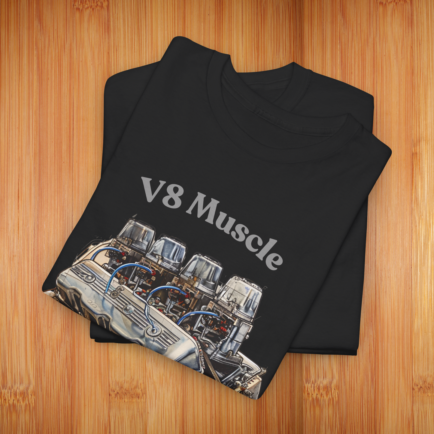 V8 Muscle Black Tees