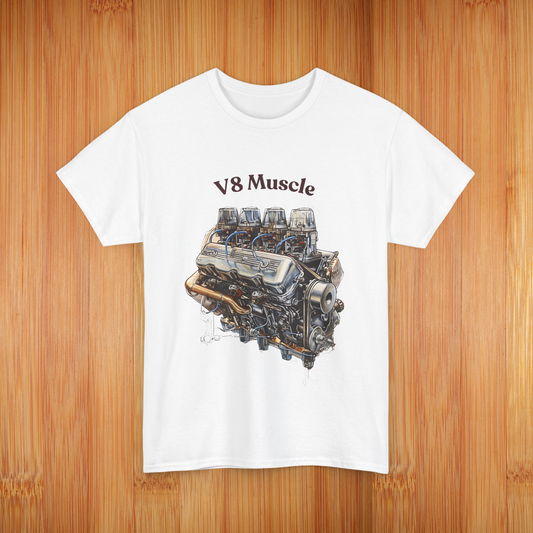 V8 Muscle White Tees