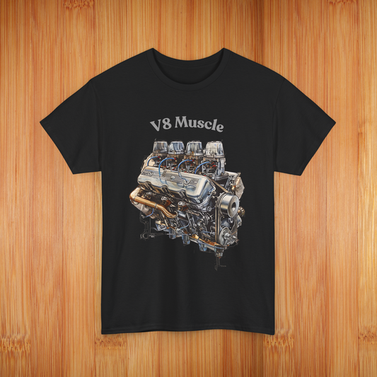 V8 Muscle Black Tees
