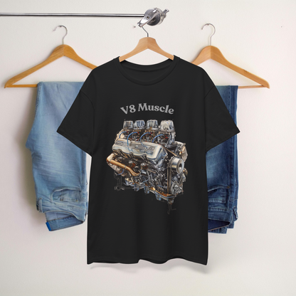 V8 Muscle Black Tees